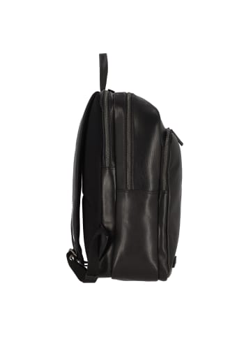 Plevier Rock Opal Daypack Leder 43 cm Laptopfach in schwarz