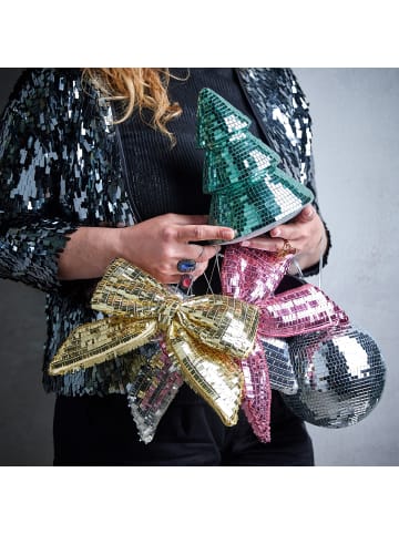 Butlers Deko-Schleife PRESENT Pailetten in Silber