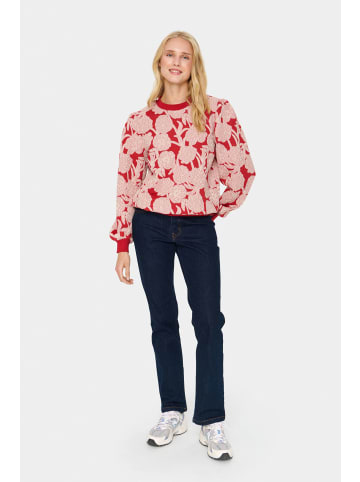 SAINT TROPEZ Strickpullover AbnaSZ Gerade Passform in Equestrian Red