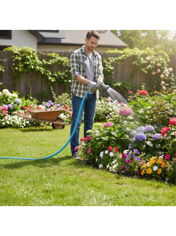 relaxdays Gartenschlauch in Hellblau - 20 m