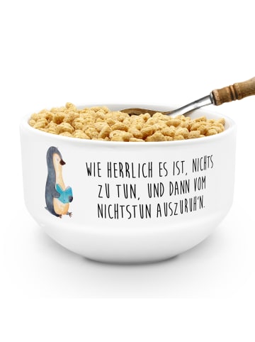 Mr. & Mrs. Panda Schüssel Pinguin Buch mit Spruch in Weiß