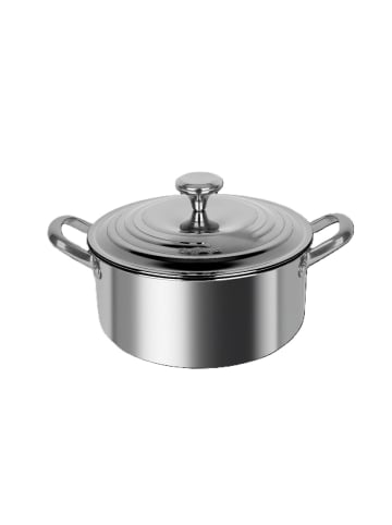 Cheffinger Edelstahl Kochtopf geeignet für alle Herdarten, Antihaftbeschichtet in Silber