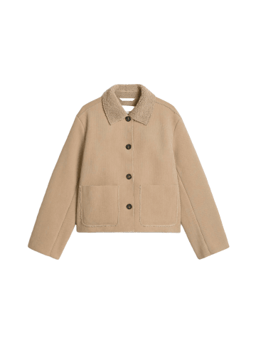 Marc O'Polo Outdoorjacke aus gebondetem Curly-Cord in Earthy Taupe