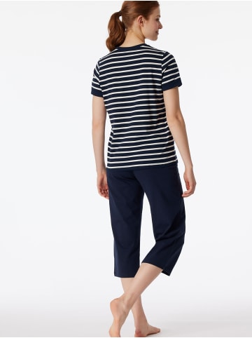 Schiesser Pyjama Casual Essentials in Dunkelblau