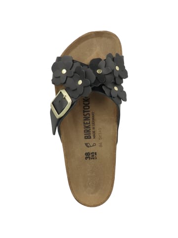 Birkenstock Sandale Siena Flower Naturleder normal in schwarz