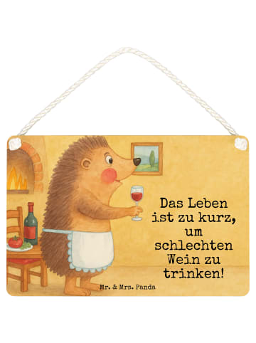 Mr. & Mrs. Panda Deko Schild Igel Wein Design mit Spruch in Weiß