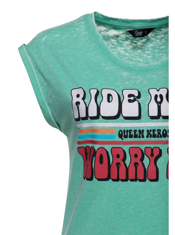 Queen Kerosin Queen Kerosin T-Shirt Ride More Worry Less in mint