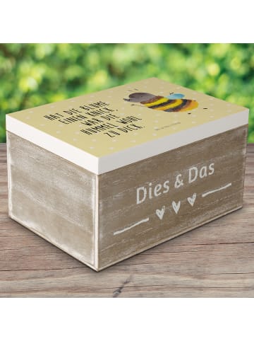 Mr. & Mrs. Panda Box Hummel flauschig mit Spruch in Gelb Pastell