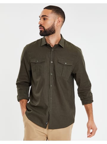 Threadbare Freizeithemd THB Shirt L/Slv Collins in Khaki