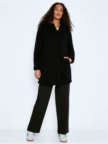 Noisy may Langer Kunstfell Teddy Mantel NMGABI in Schwarz
