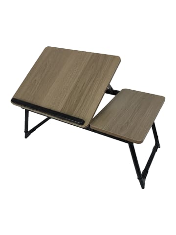 relaxdays Laptoptisch in Natur/ Schwarz