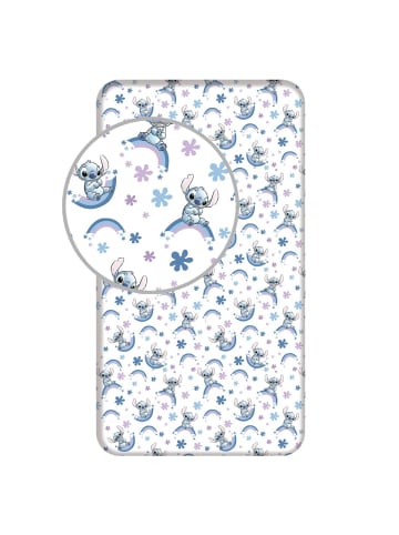 Lilo & Stitch Lilo & Stitch Spannbettlaken 90x200 cm aus 100?% Baumwolle mit 25 cm in Blau