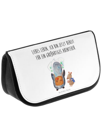 Mr. & Mrs. Panda Kulturtasche Pinguin & Maus Wanderer mit Spruch in Weiß