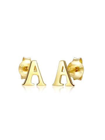 Elli Ohrringe 925 Sterling Silber Buchstabe, Buchstabe - A in Gold