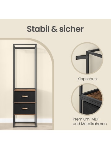 SONGMICS Kleiderschrank Blochic in Vintagebraun - (B)40 x (H)180 x (T)194.2 cm