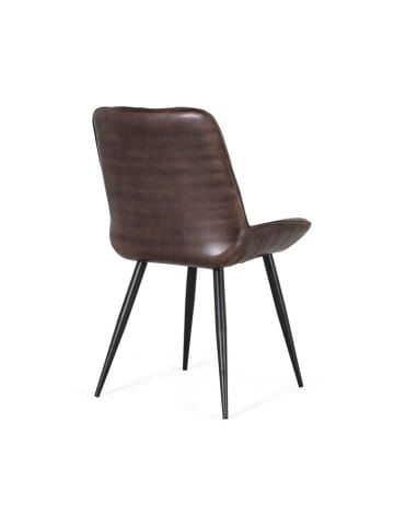 Giner y Colomer Stuhl aus naturbelassenem dunkelbraunem Naturleder in Gray