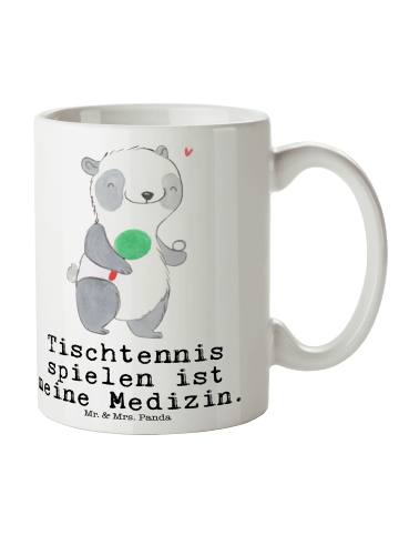 Mr. & Mrs. Panda Kaffeetasse Panda Tischtennis mit Spruch in Weiß
