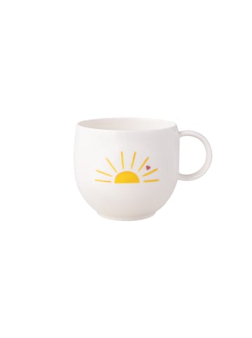 Villeroy & Boch Henkelbecher Hello Sunshine With Love in Weiß-Gelb 290 ml in weiß-gelb