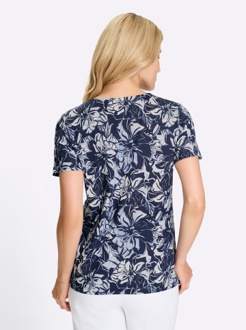 Sieh an! Kurzarm-Shirt in marine-ecru-bedruckt