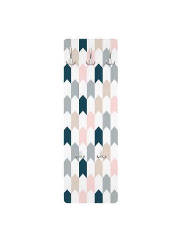 WALLART Garderobe - Geometrisches Muster aus Pfeiltürmen in Creme-Beige