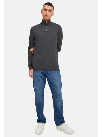 Jack & Jones Troyer Emil Knit in Dunkelgrau / beige
