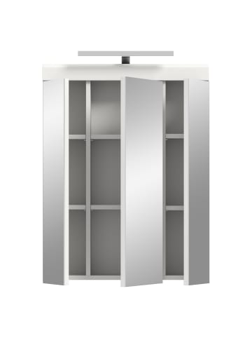 xonox.home Spiegelschrank inkl. Bel. in weiß/weiß hochglanz - (B) 60 x (H) 79 x (T) 37