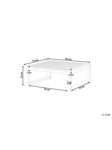 Beliani Couchtisch TIMOR in Braun - (W) 75 x (H) 35 x (L) 90 cm