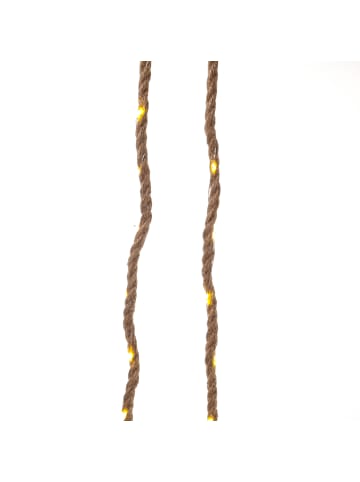 MARELIDA LED Solar Lichterkette Seil mit Fernbedienung, USB L: 10m in braun