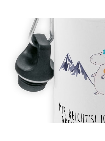 Mr. & Mrs. Panda Trinkflasche Einhorn Bergsteiger mit Spruch in Weiß