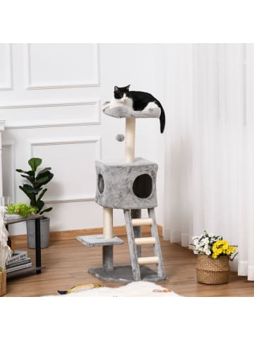 Pawhut Kratzbaum Hellgrau 50L x 40B x 120H cm