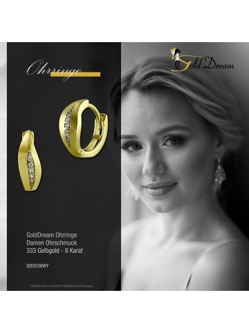 GoldDream Echtgold, 333er Gelbgold Damen Creolen Blatt Ohrring ca. 13mm