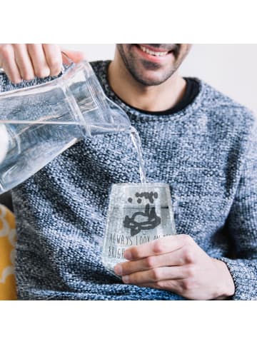 Mr. & Mrs. Panda Trinkglas Fuchs Sterne mit Spruch in Transparent