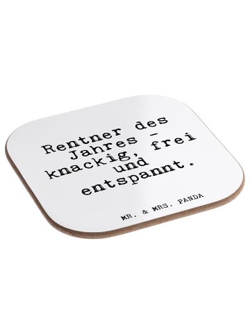 Mr. & Mrs. Panda Holzuntersetzer Rentner des Jahres -... mit Spruch in Weiß