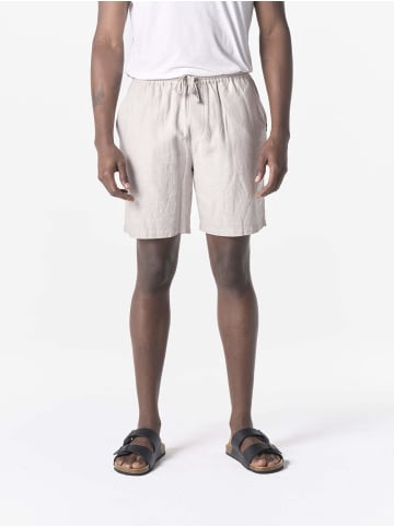 KOROSHI Herren leinen jogging shorts in grau