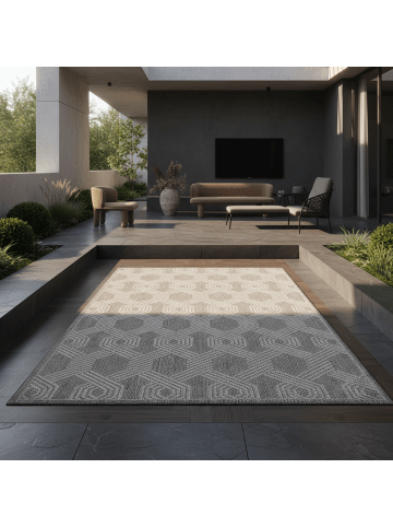 KADIMA DESIGN Teppich Outdoor Flachgewebe Geometrisch Polypropylen Balkon
