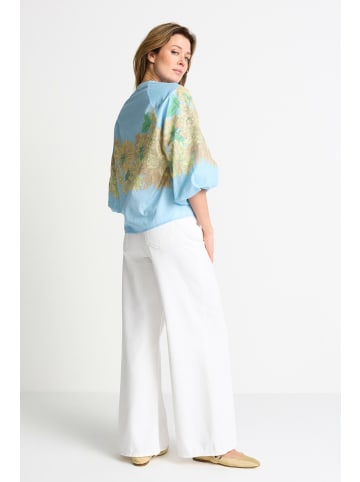 Rich & Royal Bluse in hellblau gelb
