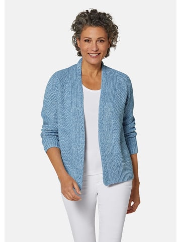 GOLDNER Zeitlose Strickjacke in Grobstrick in jeansblau / melange