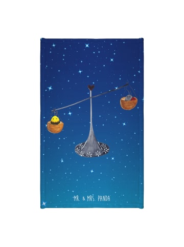 Mr. & Mrs. Panda Frotteehandtuch Sternzeichen Waage ohne Spruch in Sternenhimmel Blau