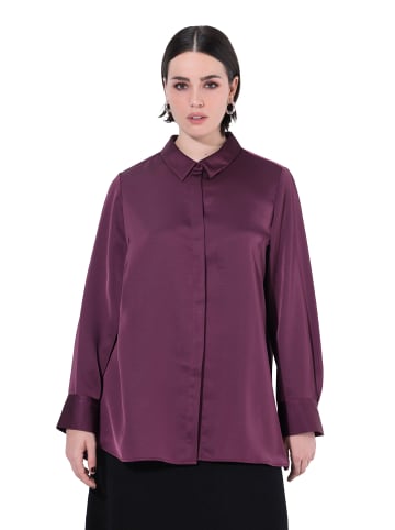 Ulla Popken Hemdbluse in dunkel weinrot