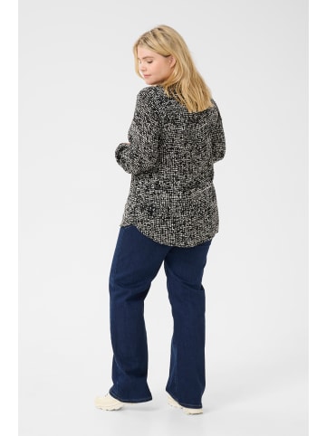 KAFFE curve Langarm-Bluse KCmila Regular fit in Black/Turtledove Graphic Dot