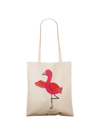 Mr. & Mrs. Panda Tragetasche Flamingo Yoga ohne Spruch in Creme