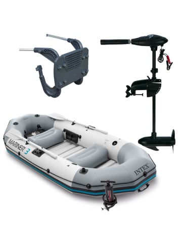 Intex Schlauchboot Mariner 3 inkl. Motor und Befestigung in grau