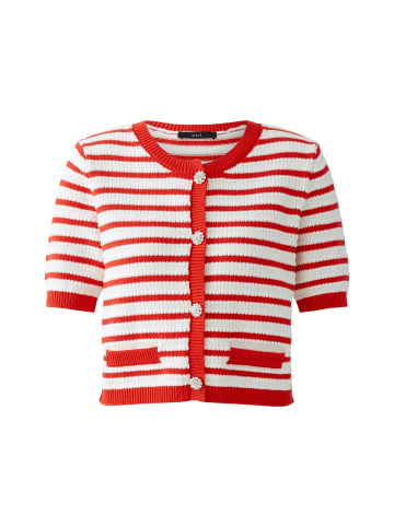 Oui Strickjacke in white red