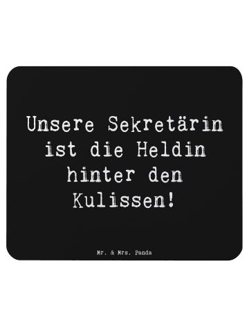 Mr. & Mrs. Panda Mauspad Spruch Sekretärin Heldin mit Spruch in Schwarz
