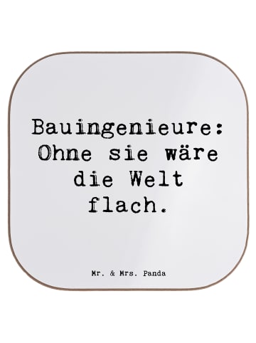 Mr. & Mrs. Panda Untersetzer Spruch Bauingenieur Held mit Spruch in Weiß