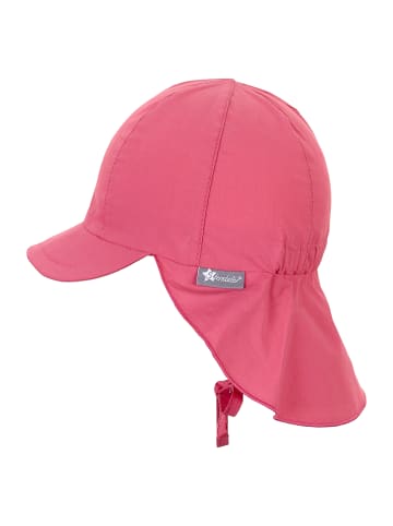 Sterntaler Schirmmütze mit Nackenschutz uni in koralle