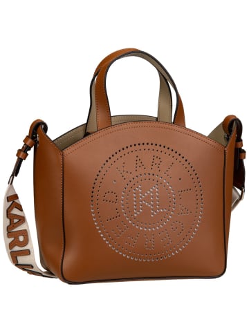 Karl Lagerfeld Handtasche K/Circle SM Perforated in Dark Tan