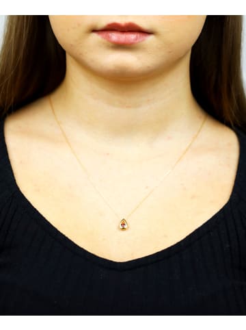 Diamant L'éternel Halskette mit Anhänger aus 375 Gelbgold mit Granat