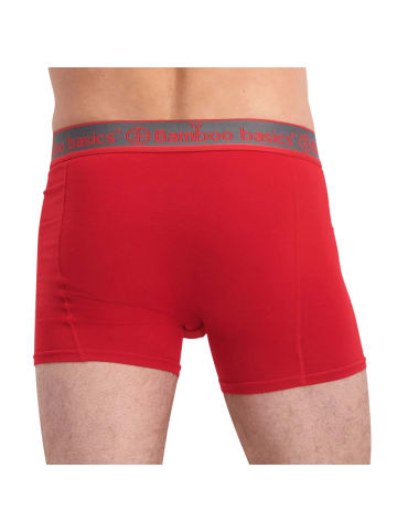 Bamboo Basics Boxershort 3er Pack in Rot/Blau/Blau