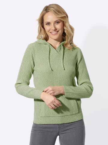 Sieh an! Langarm-Pullover in eucalyptus-champagner-meliert